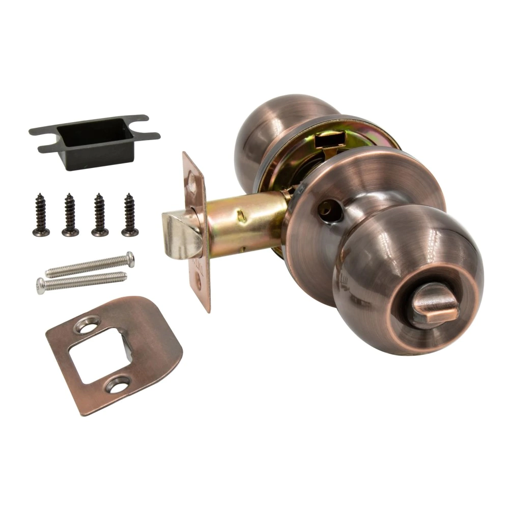 Комплект поворотных ручек с защелкой и заверткой Arsenal 607 AC BK медь