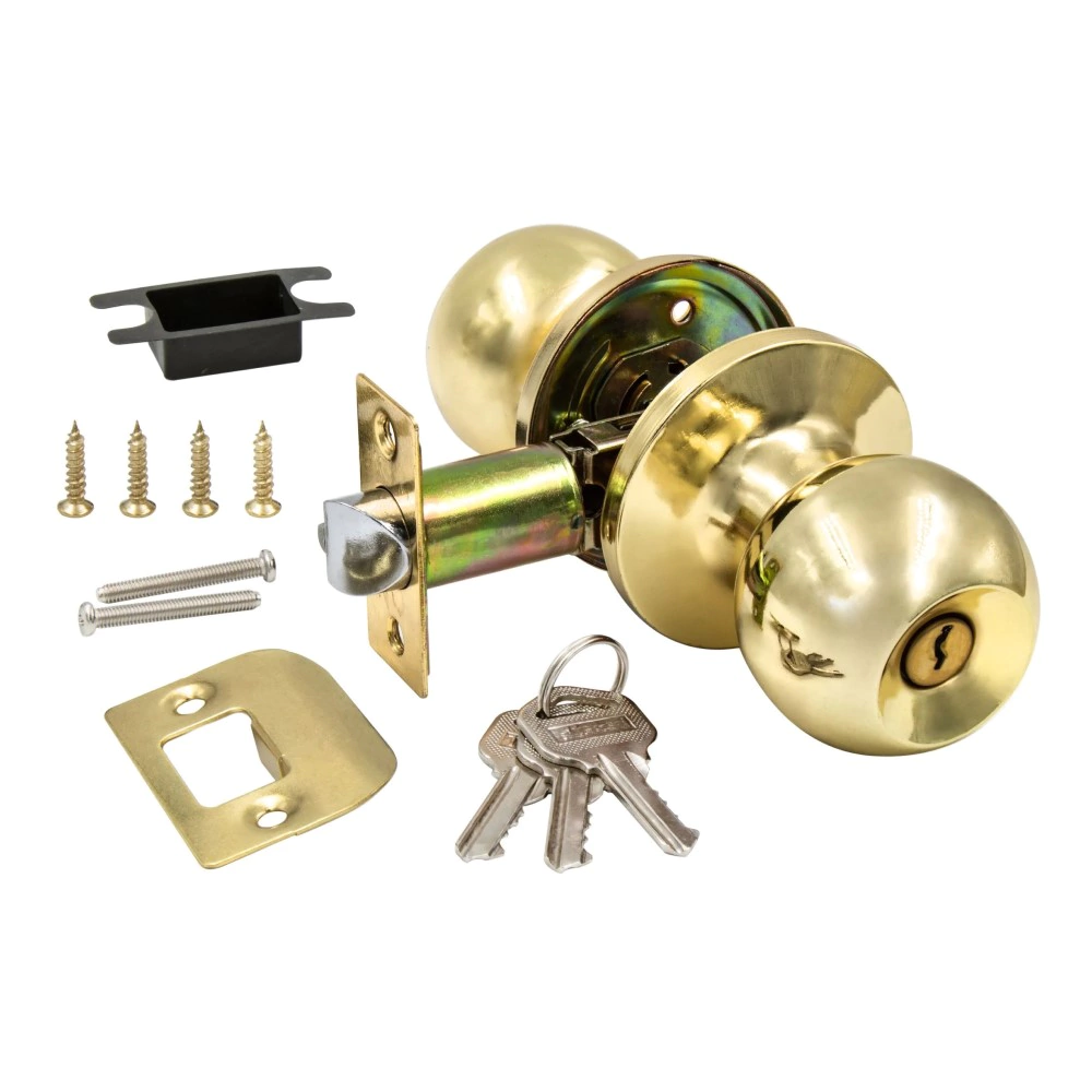 Комплект поворотных ручек с защелкой под ключ и заверткой Arsenal 607 SB ET матовое золото