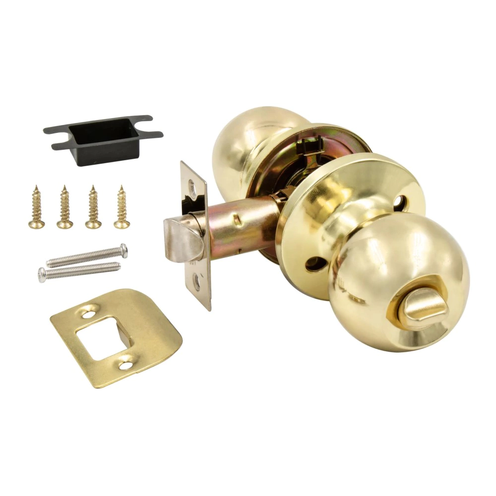 Комплект поворотных ручек с защелкой и заверткой Arsenal 607 SB BK матовое золото