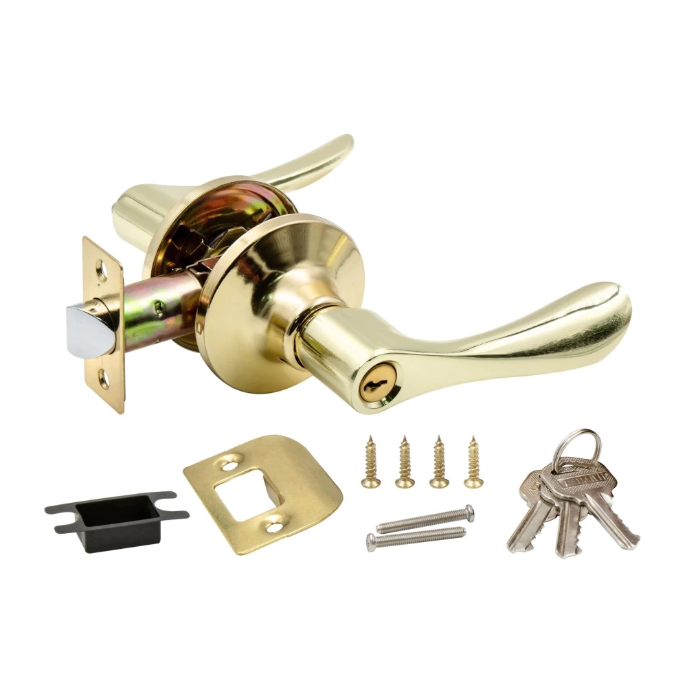 Комплект ручек с защелкой под ключ и заверткой Arsenal 891 SB ET матовое золото