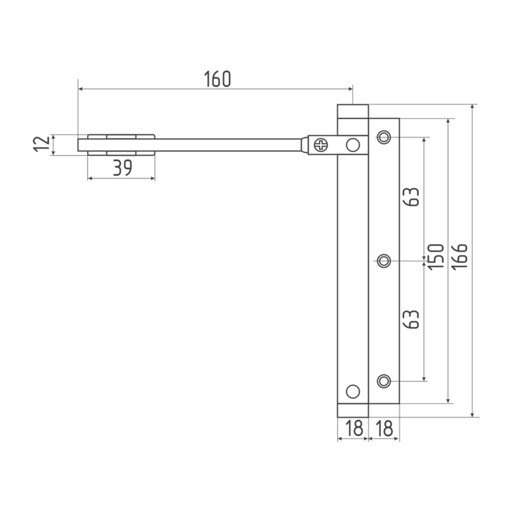Доводчик дверной до 20 кг белый НОРА-М 101