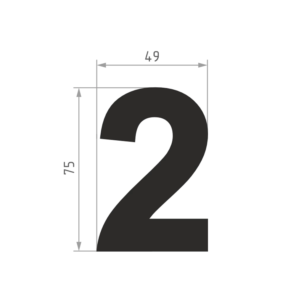 Номер на дверь самоклеящийся 2 нержавеющая сталь, хром НОРА-М