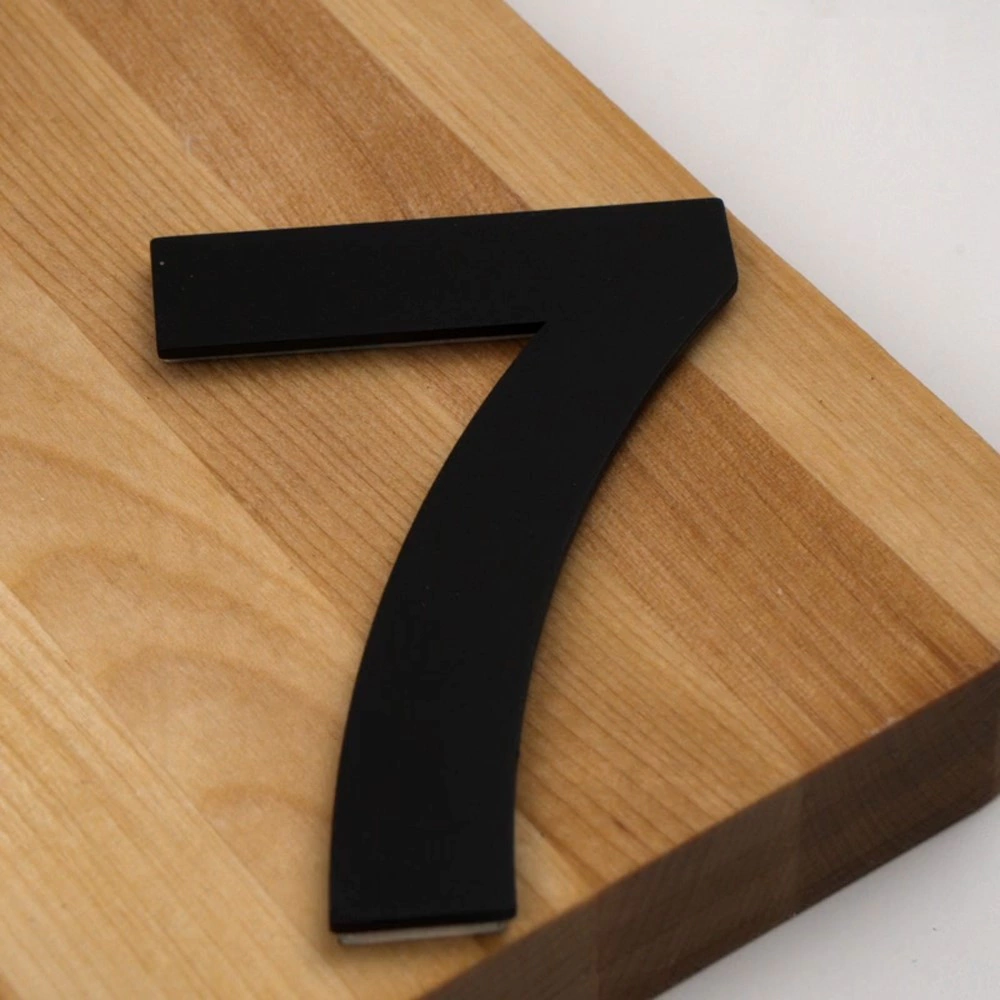 Номер на дверь самоклеящийся 7 нержавеющая сталь, черный НОРА-М