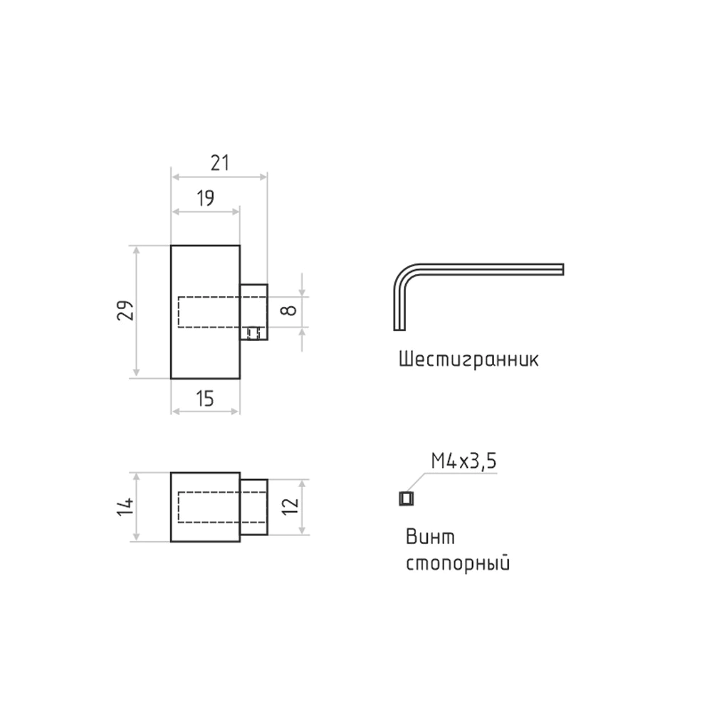Вертушка для цилиндра со штоком хром НОРА-М