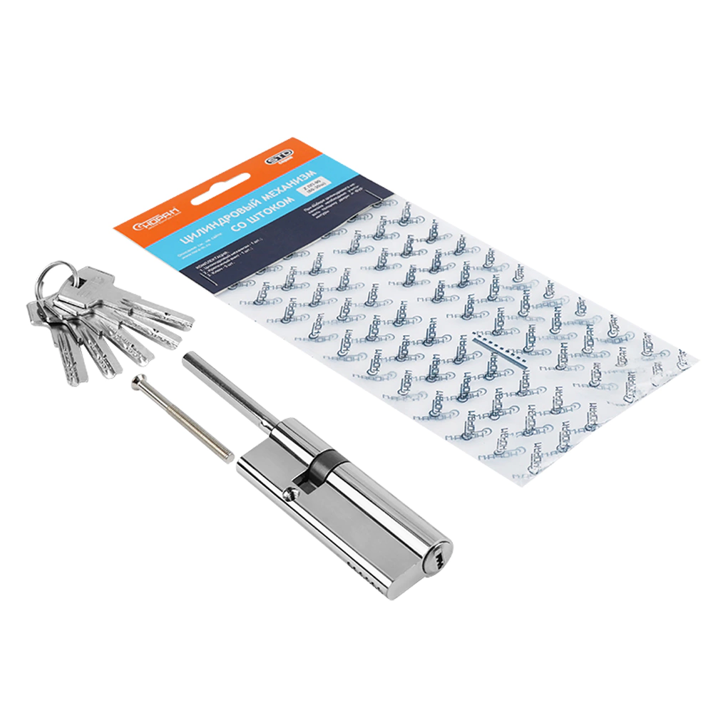 Цилиндр со штоком 60х30 мм ключ-завертка хром НОРА-М STD Z ЛП