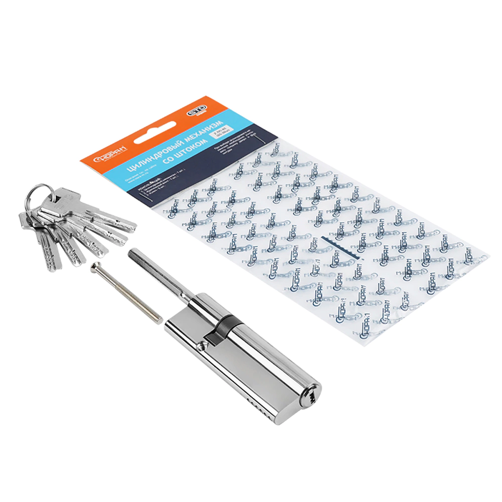 Цилиндр со штоком 65х30 мм ключ-завертка хром НОРА-М STD Z ЛП