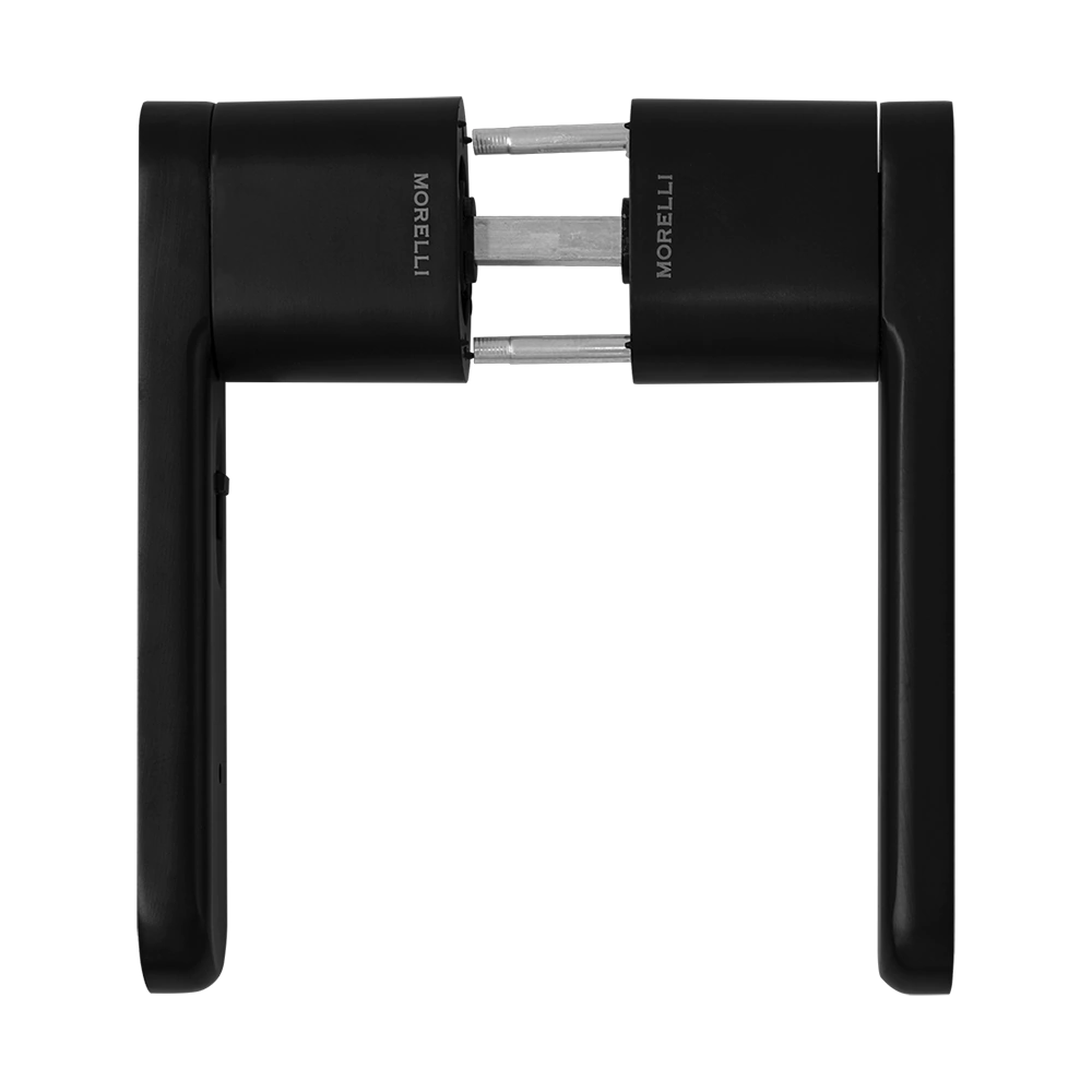 Ручки дверные с фиксатором черные Morelli Maracana MH-62-R50 BL