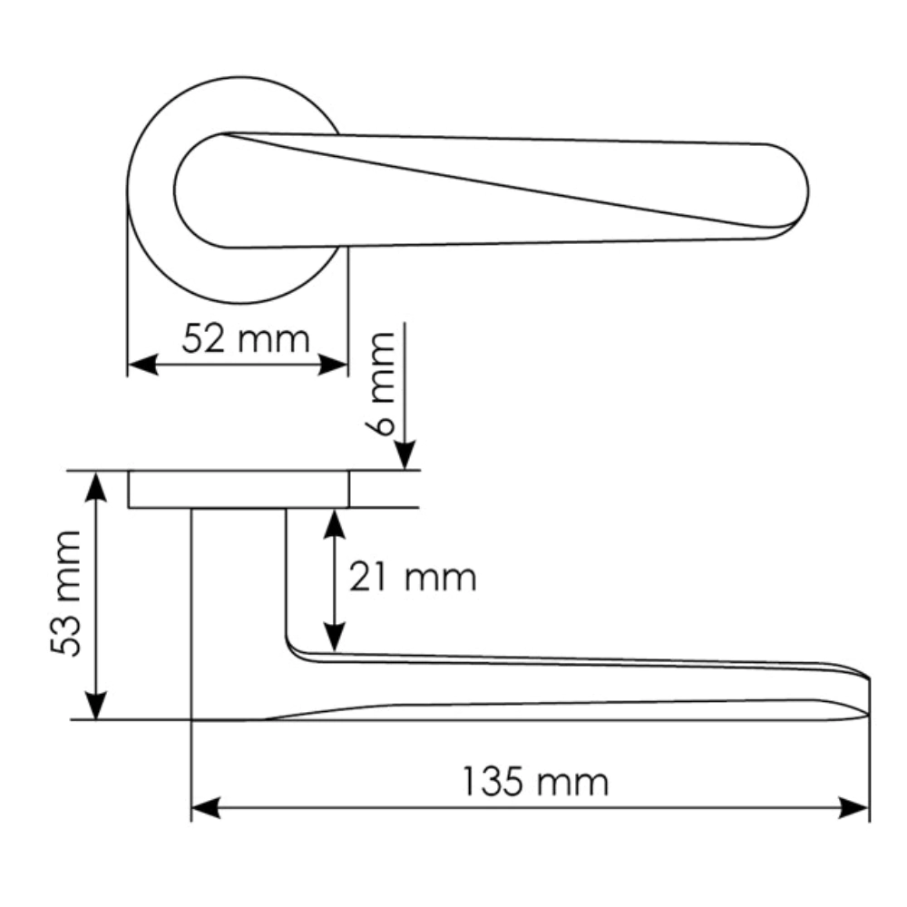 Ручки дверные черные Morelli Cayan MH-58-R6 BL