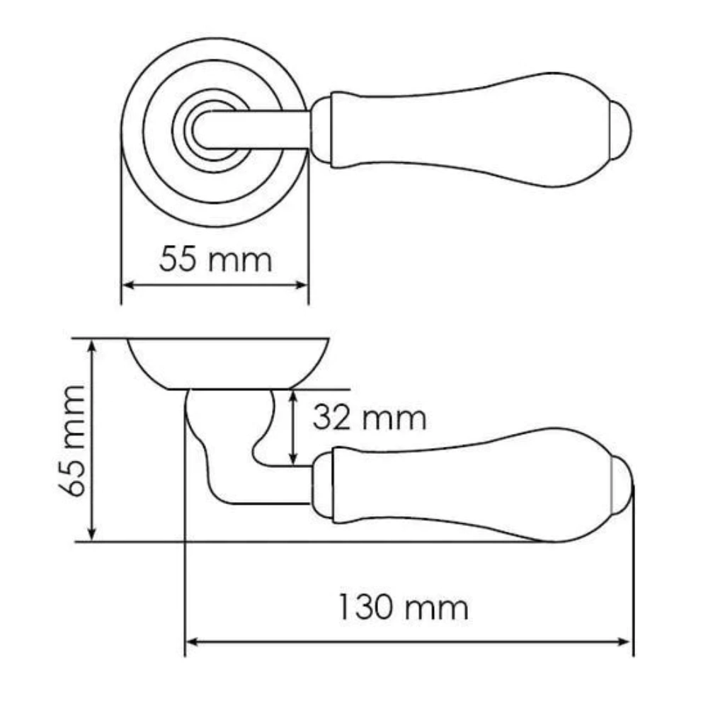 Ручки дверные золото/белый Morelli MH-41-CLASSIC PG/W