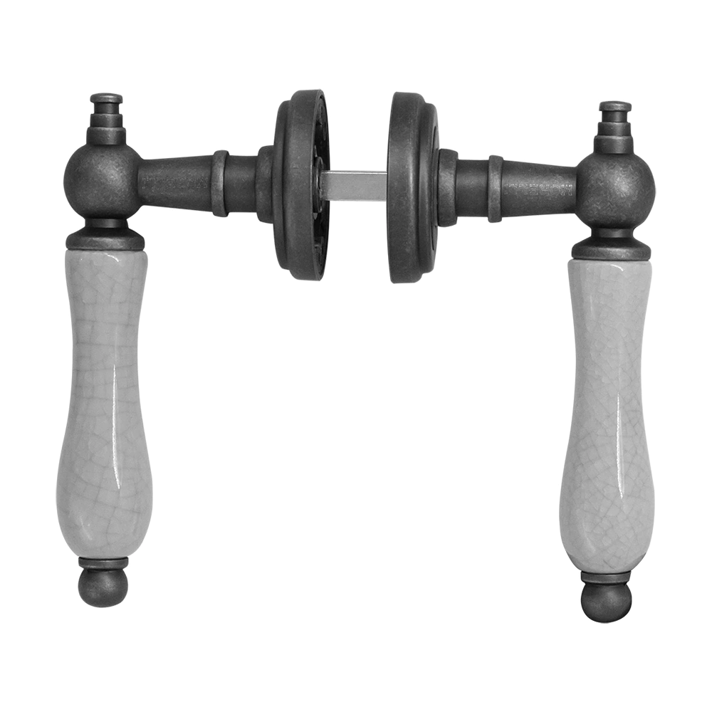 Ручки дверные серебро/серый Morelli MH-42-CLASSIC OMS/GR