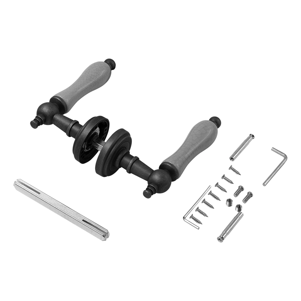 Ручки дверные серебро/серый Morelli MH-42-CLASSIC OMS/GR