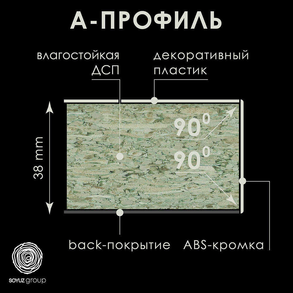 Столешница для кухонного стола 1200х800х38 мм Черная