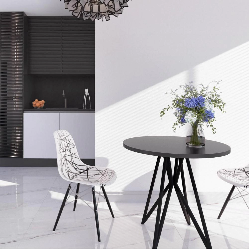 Столешница для кухонного стола d800х26 мм Черная