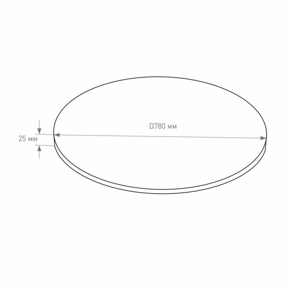 Столешница для кухонного стола Кристалл Белый D780х25 мм