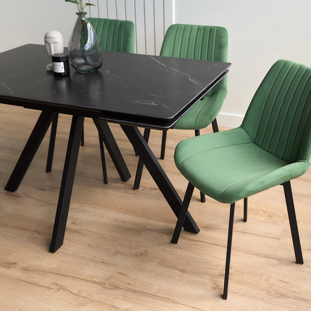 Стол кухонный раздвижной 120(180)х80 см черный