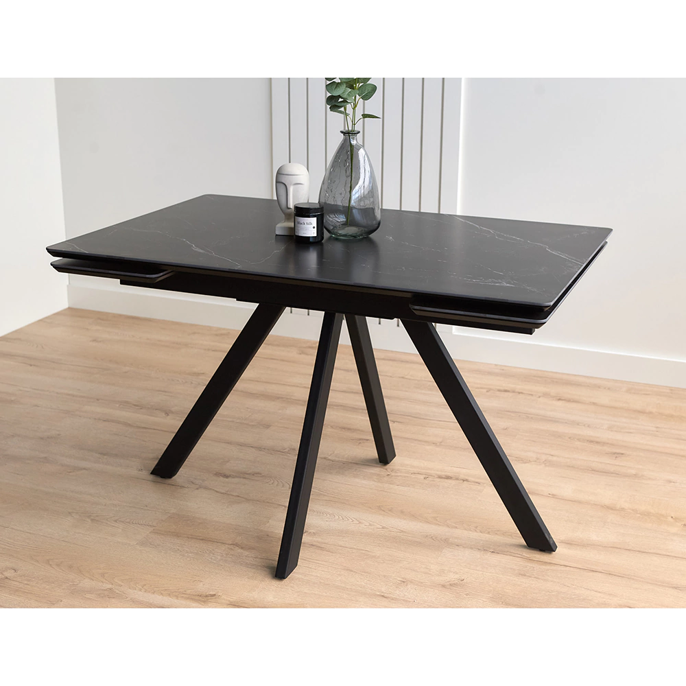 Стол кухонный раздвижной 120(180)х80 см черный