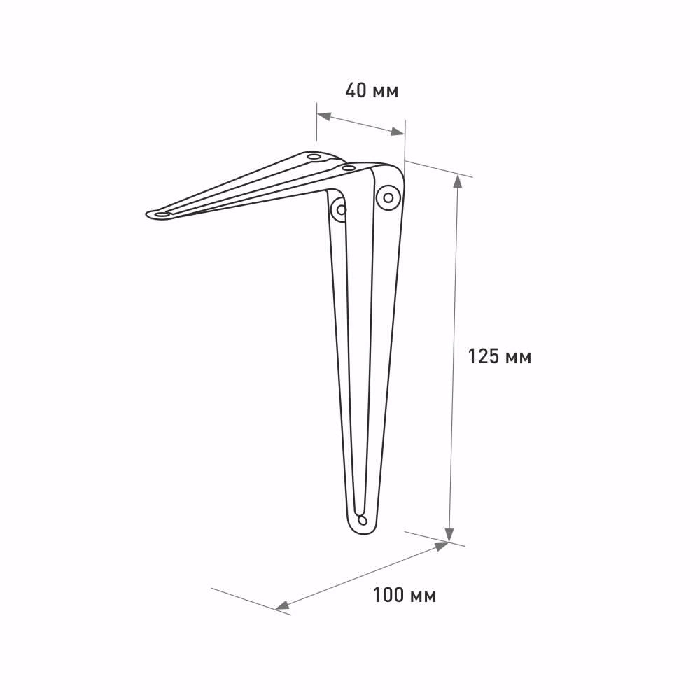 Кронштейн Практик 125х100 мм коричневый нагрузка до 9,5 кг