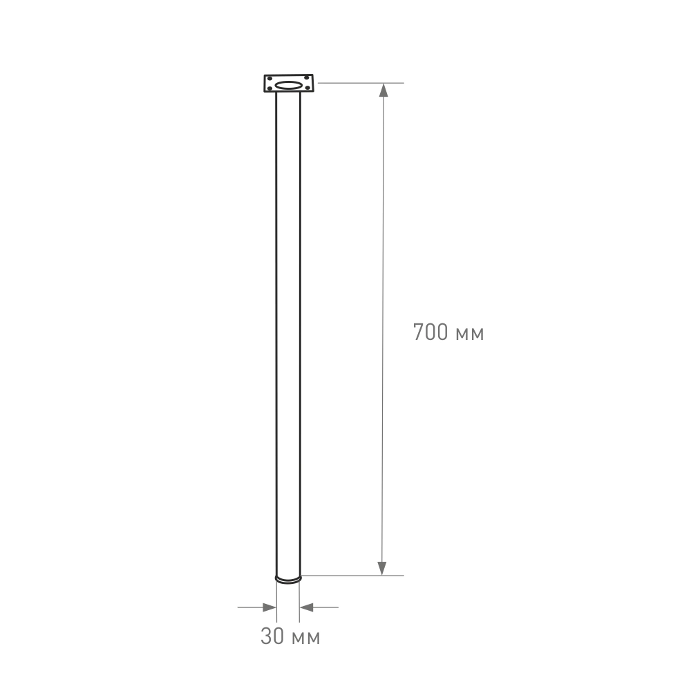 Опора для стола 700х30 мм черная