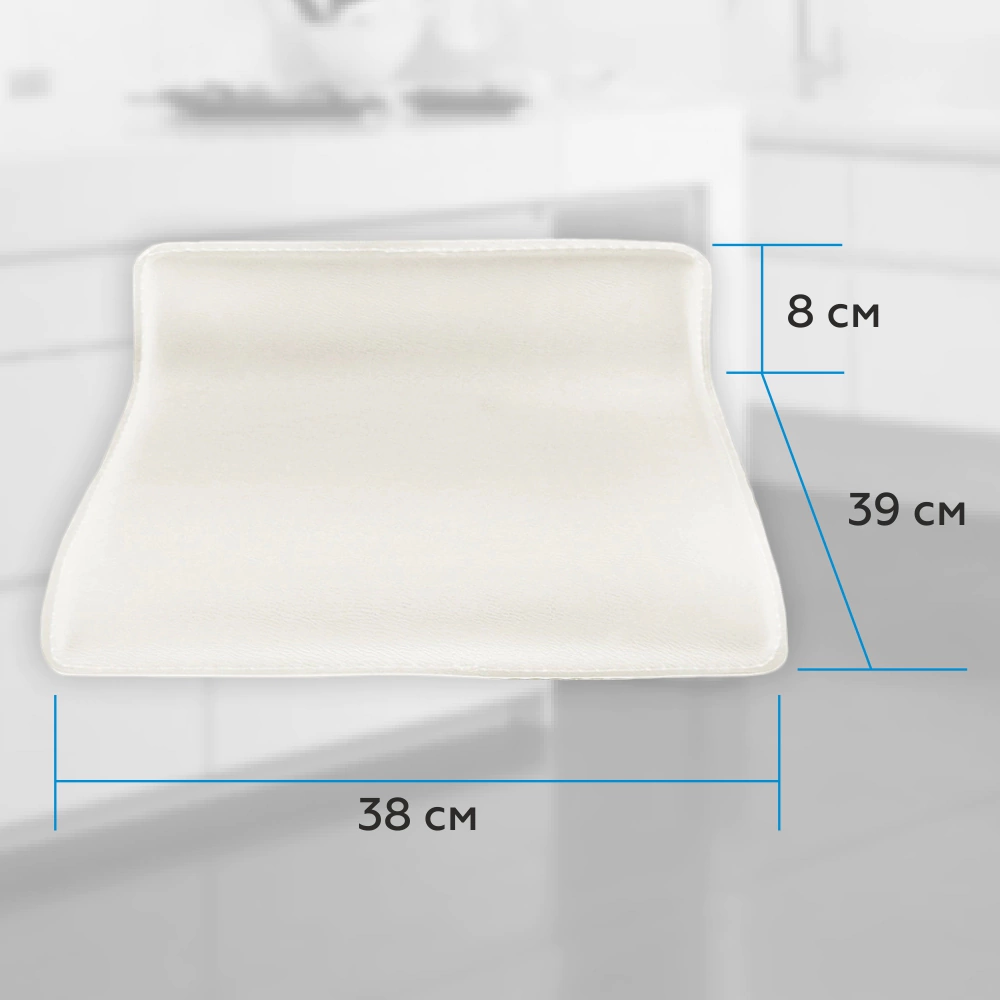 Сиденье барного стула спинка 38х39,5х8 см белое