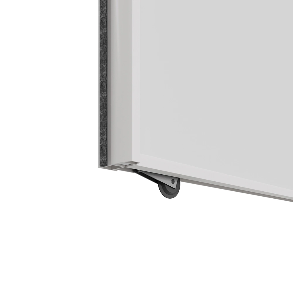 Дверь для шкафа-купе 604х2255 мм ЛДСП Белый/алюминий белый муар трапеция