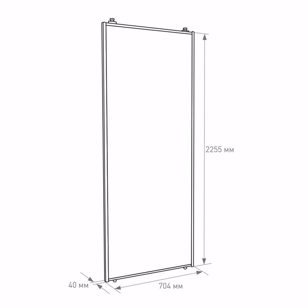 Дверь для шкафа-купе 704х2255 мм ЛДСП Дуб крафт табачный/алюминий черный муар трапеция