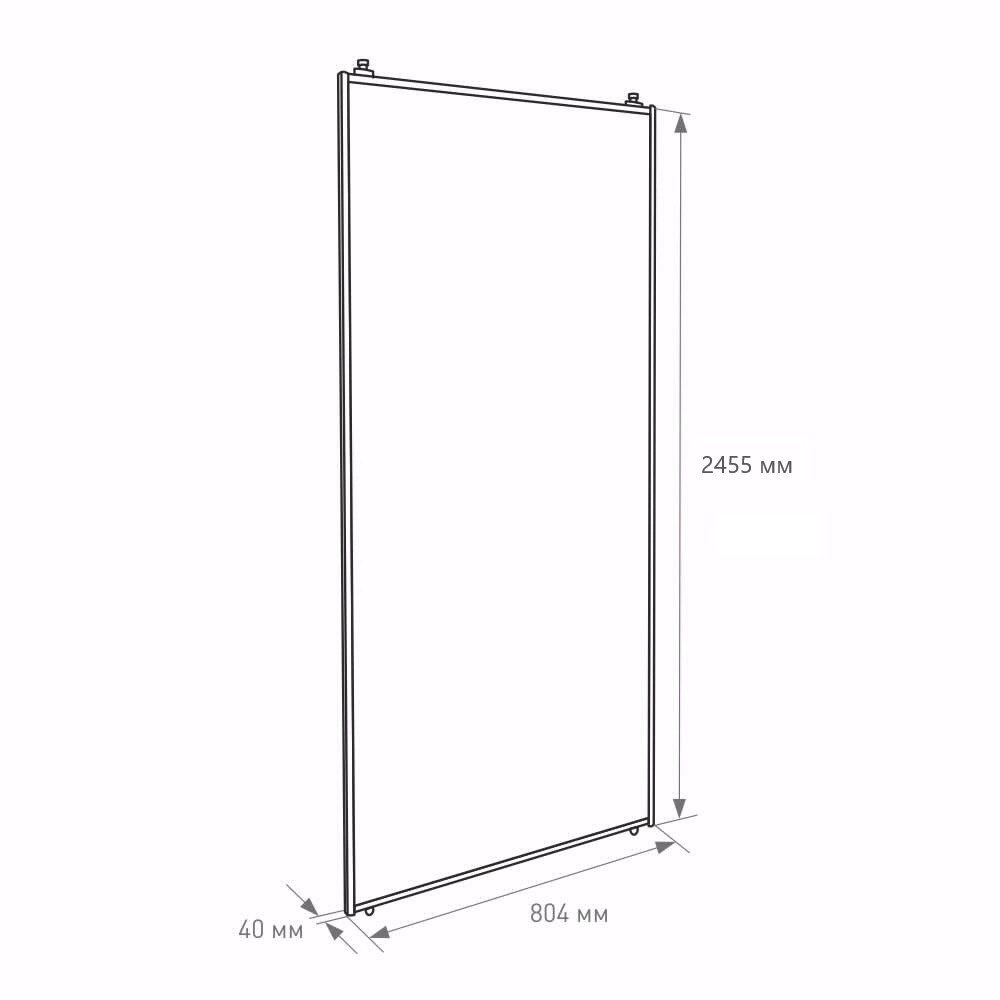 Дверь для шкафа-купе 804х2455 мм ЛДСП Дуб крафт табачный/алюминий черный муар трапеция