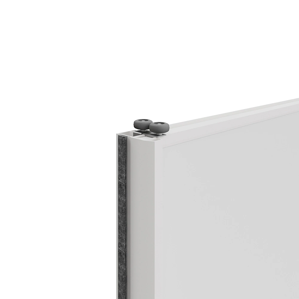 Дверь для шкафа-купе 904х2255 мм ЛДСП Белый/алюминий белый муар трапеция