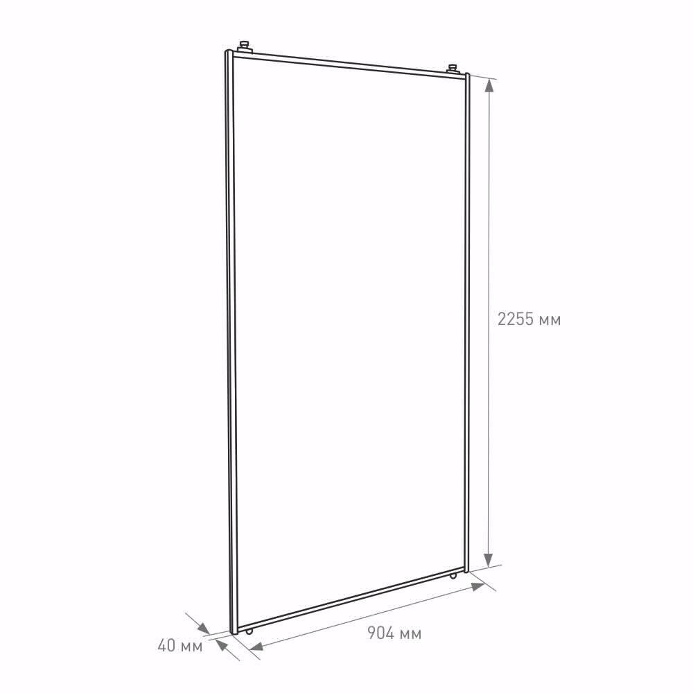 Дверь для шкафа-купе 904х2255 мм ЛДСП Белый/алюминий белый муар трапеция