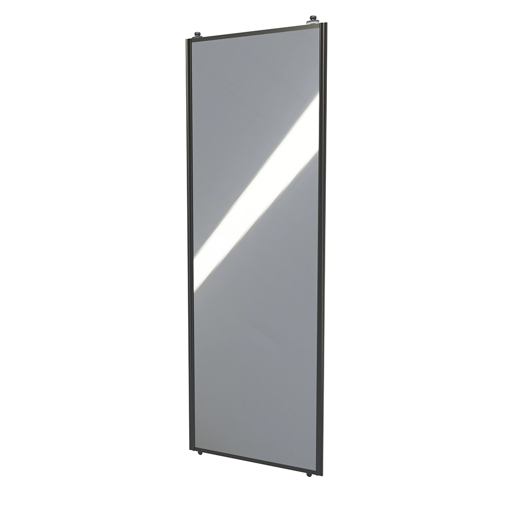 Дверь для шкафа-купе 1004х2555 мм зеркало/алюминий черный муар трапеция