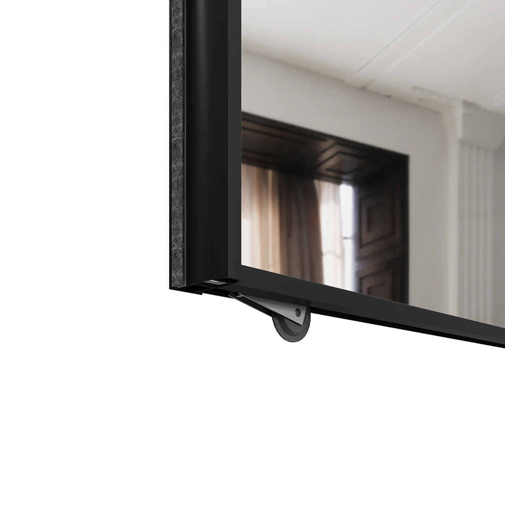 Дверь для шкафа-купе 1004х2555 мм зеркало/алюминий черный муар трапеция