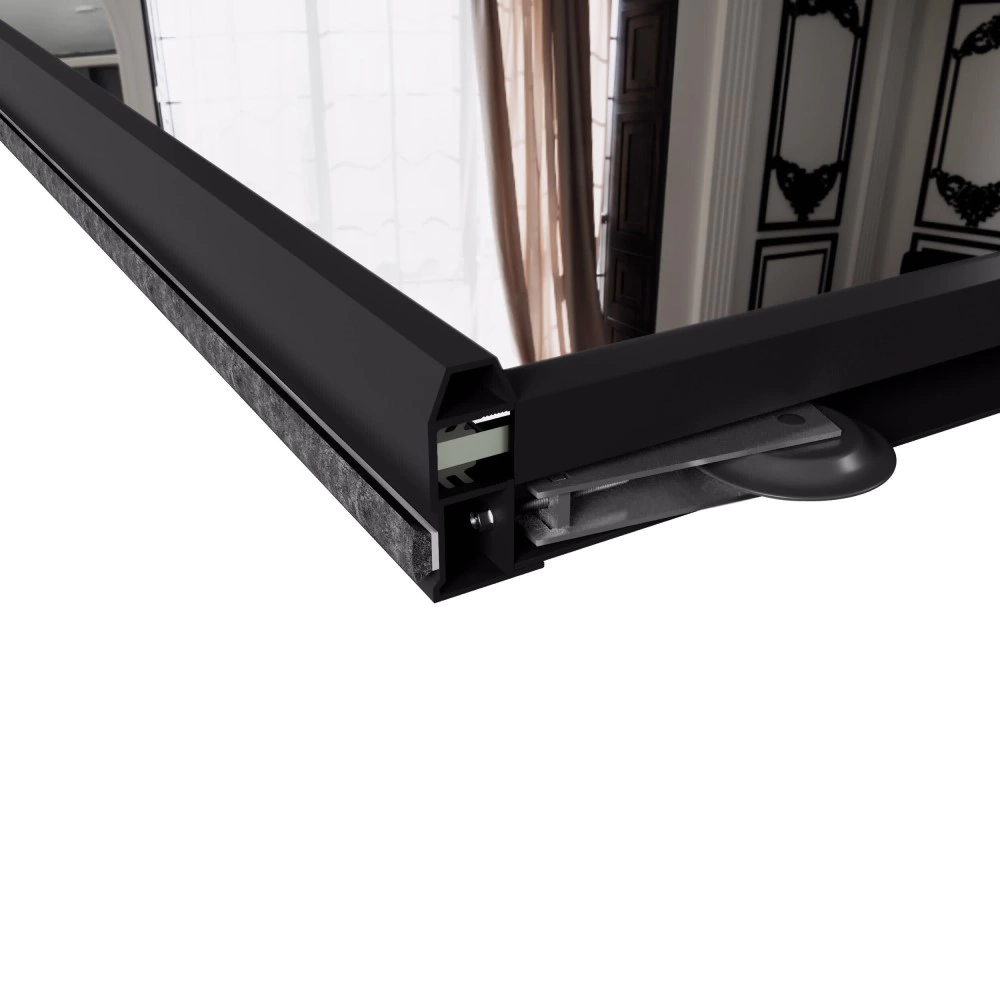 Дверь для шкафа-купе 1004х2555 мм зеркало/алюминий черный муар трапеция