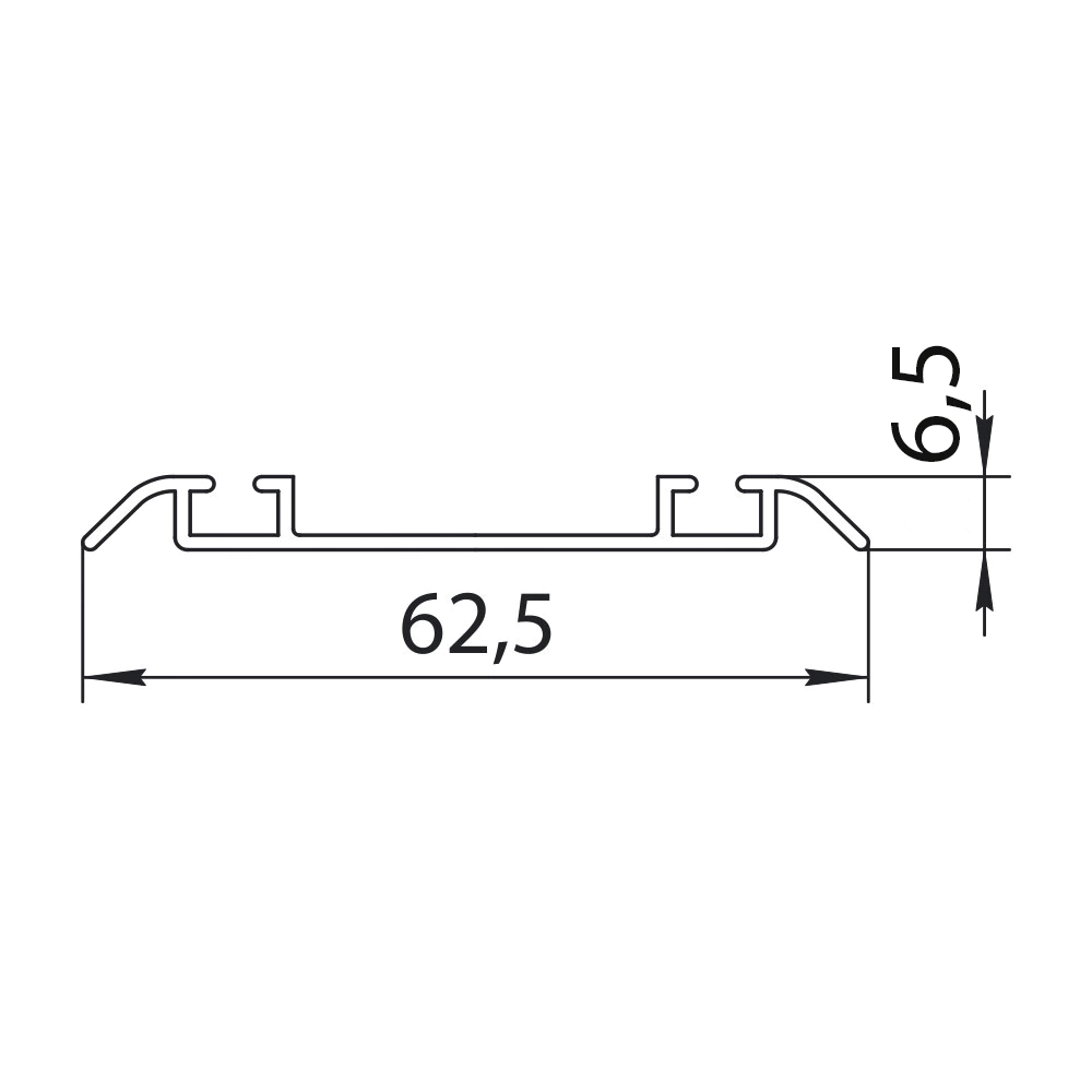 Направляющие для дверей-купе L 1183 мм верх/низ алюминий белый муар