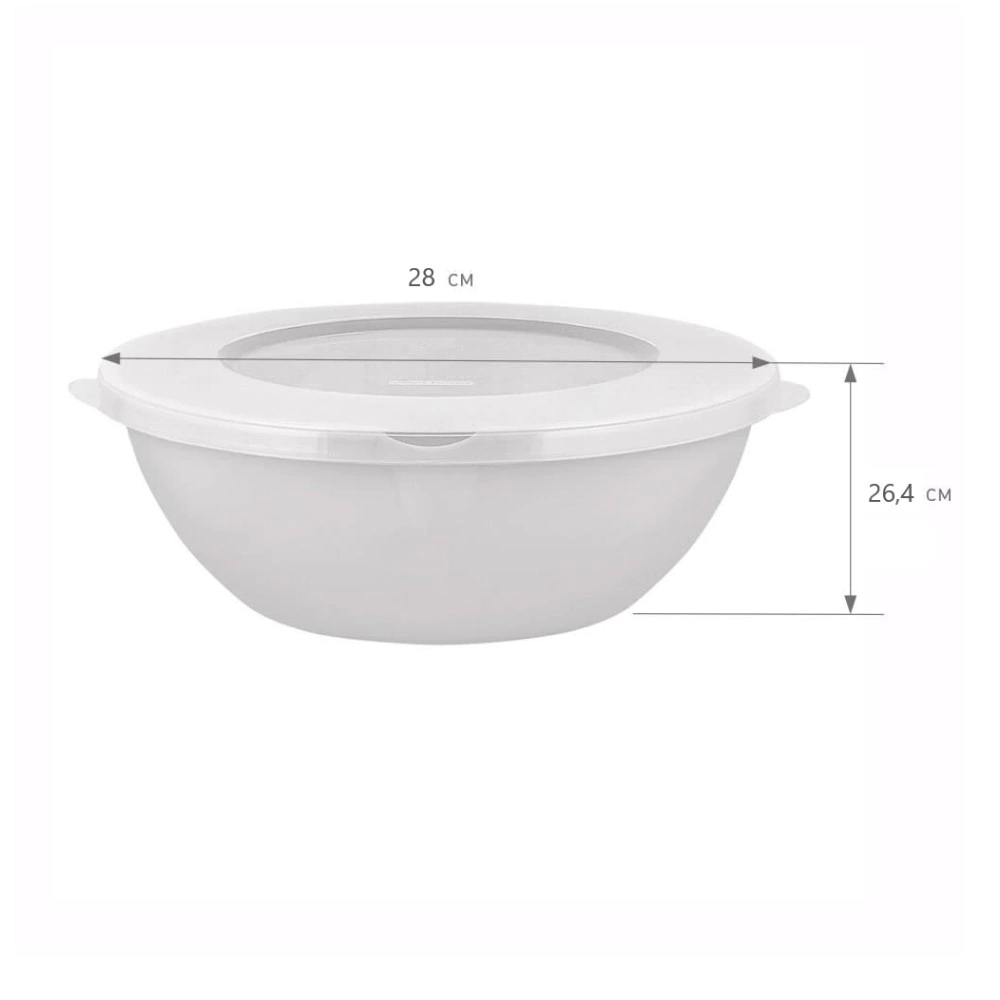 Миска с крышкой BERGEN 3 л пластик светло-серый