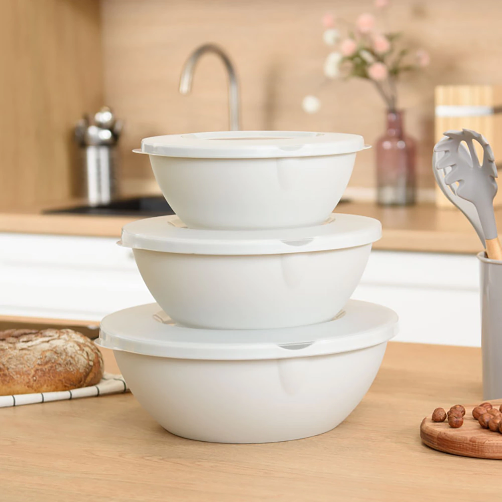 Миска с крышкой BERGEN 3 л пластик светло-серый