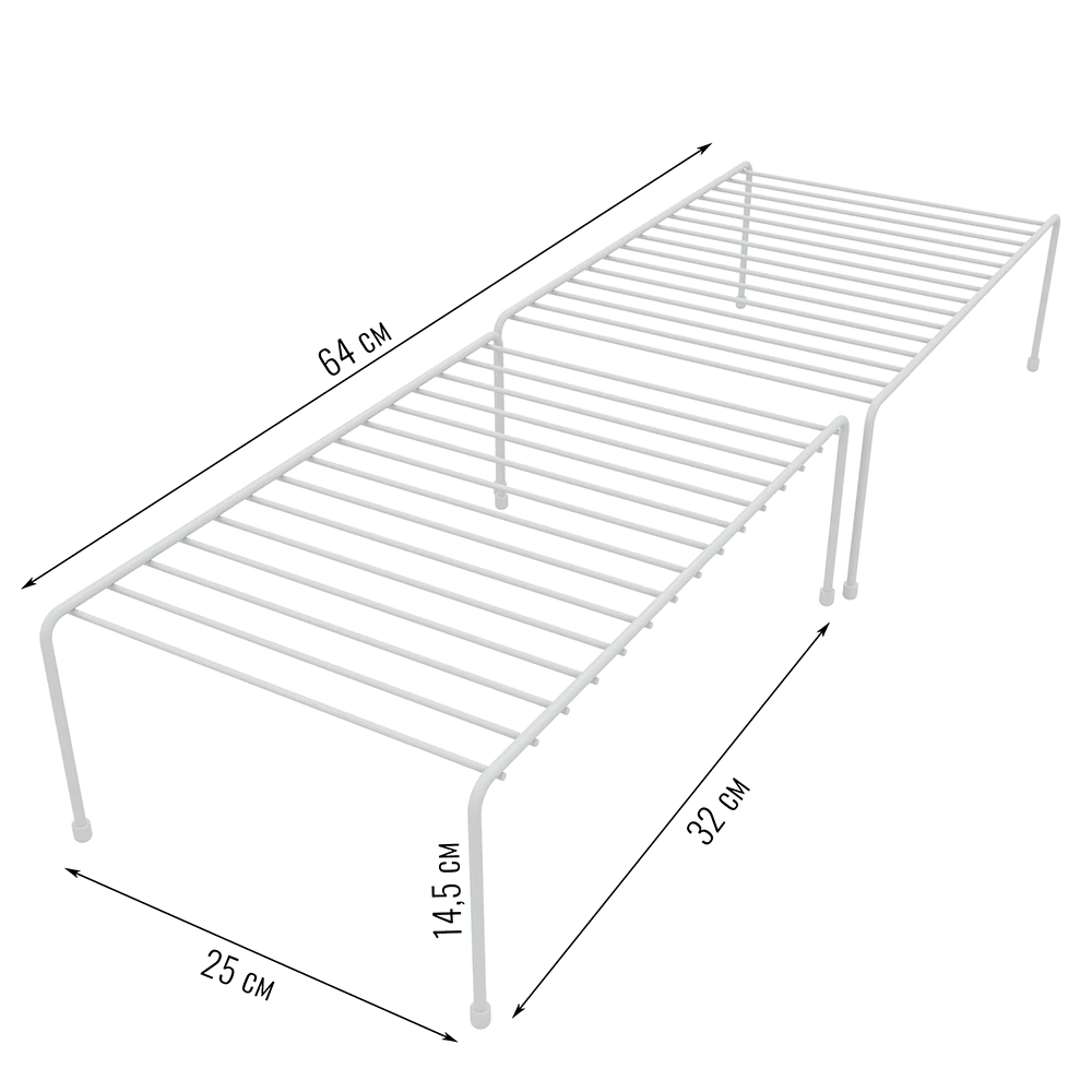 Полка раздвижная металл белый муар