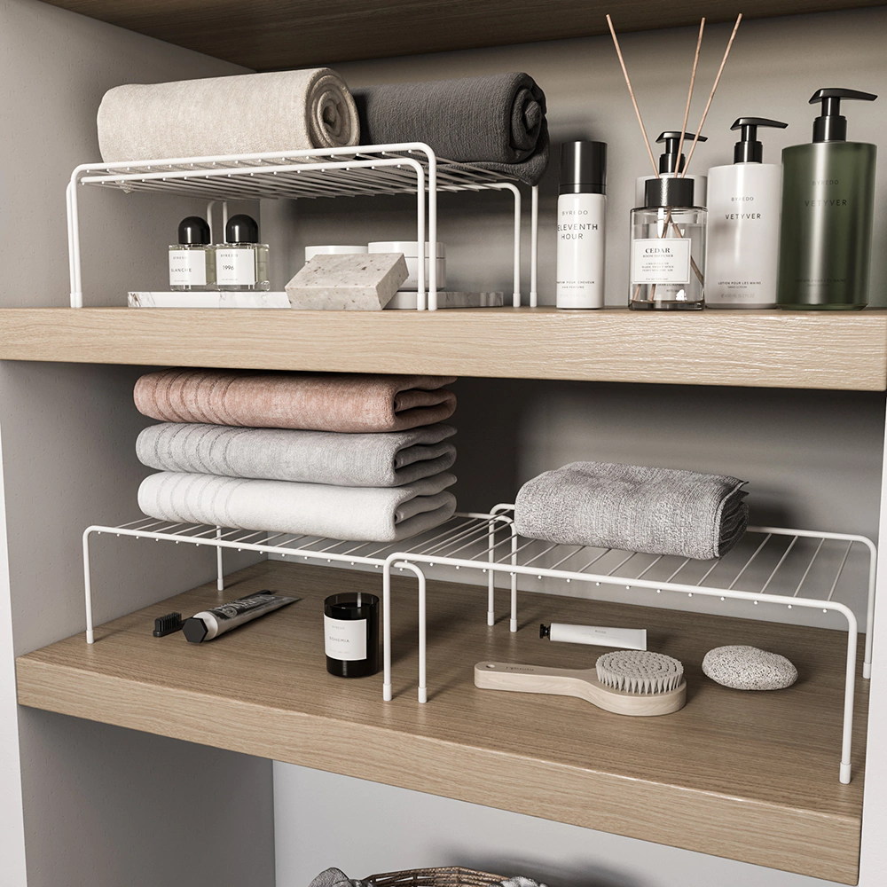 Полка раздвижная металл белый муар