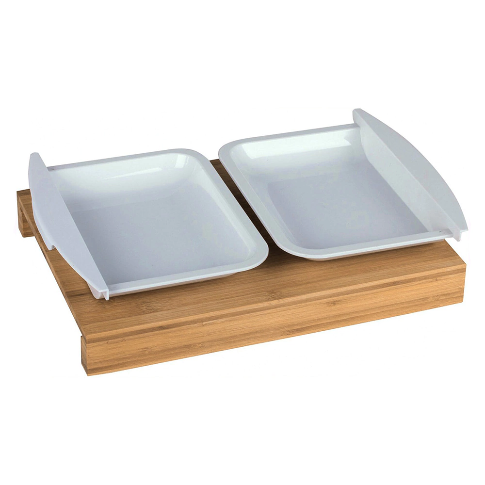 Доска разделочная с лотками TalleR Wood 38,5х25х4 см бамбук/пластик