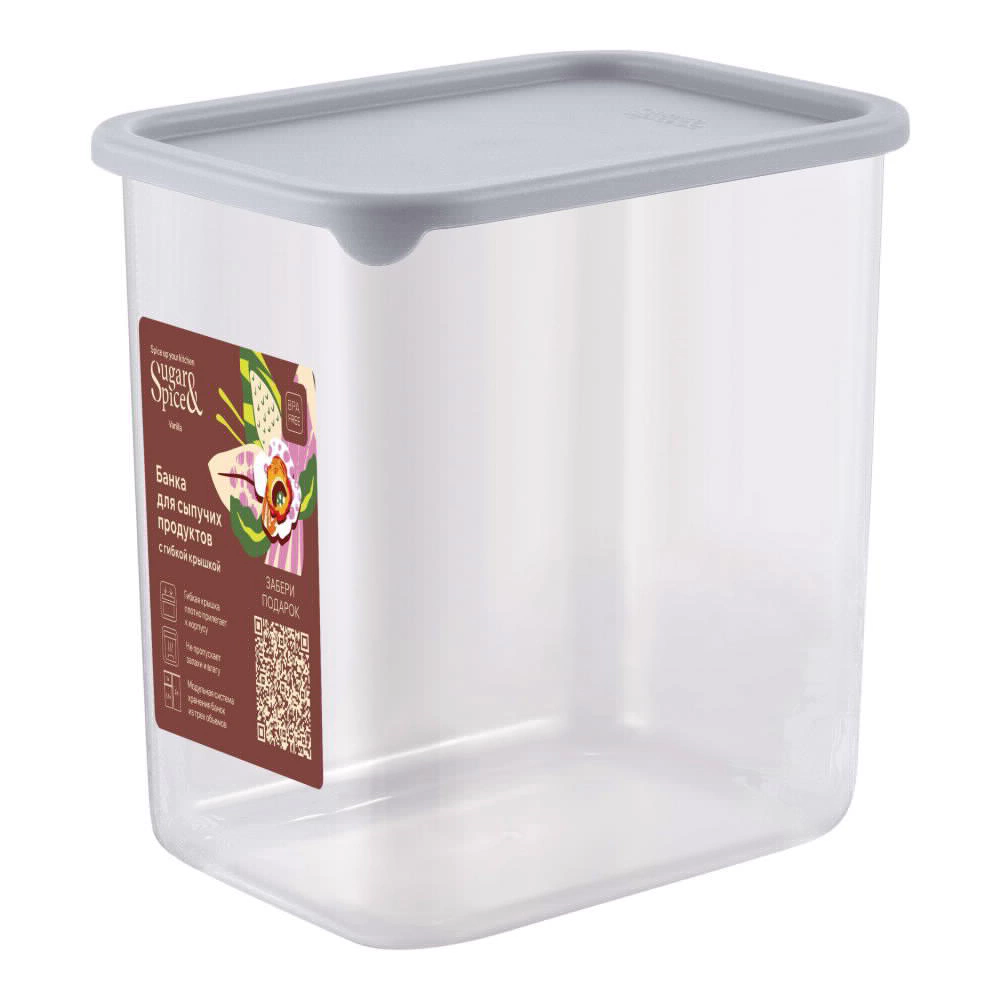 Банка для сыпучих продуктов 1,5 л Маус пластик Sugar&Spice