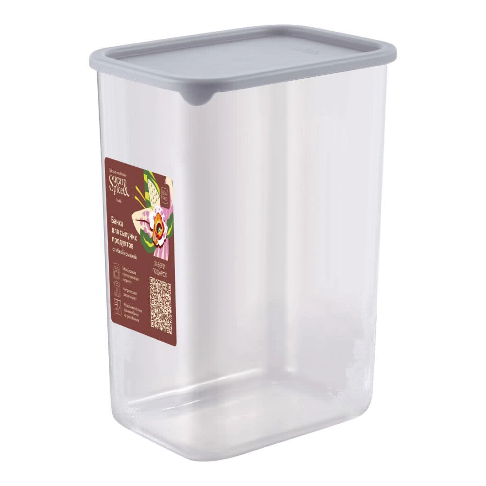 Банка для сыпучих продуктов 2 л Маус пластик Sugar&Spice