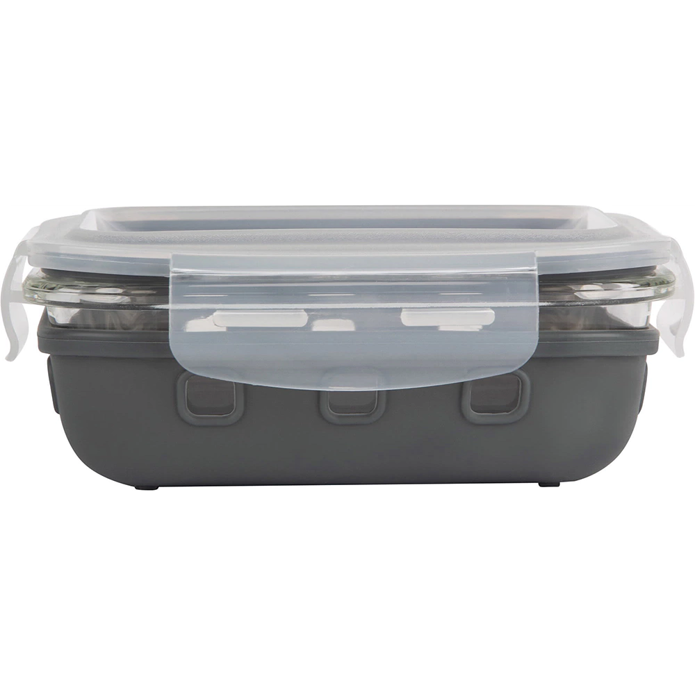 Контейнер герметичный для продуктов прямоугольный 0,37 л стекло/силикон