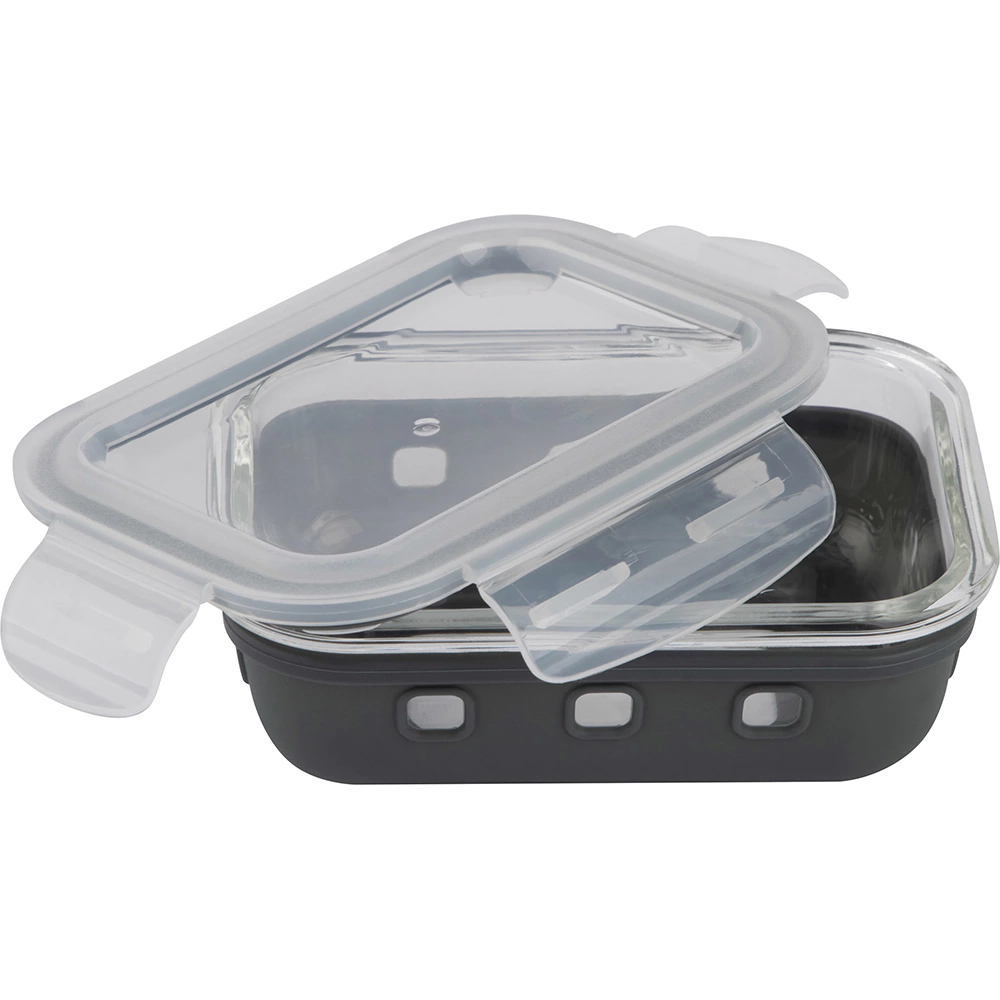 Контейнер герметичный для продуктов прямоугольный 0,37 л стекло/силикон