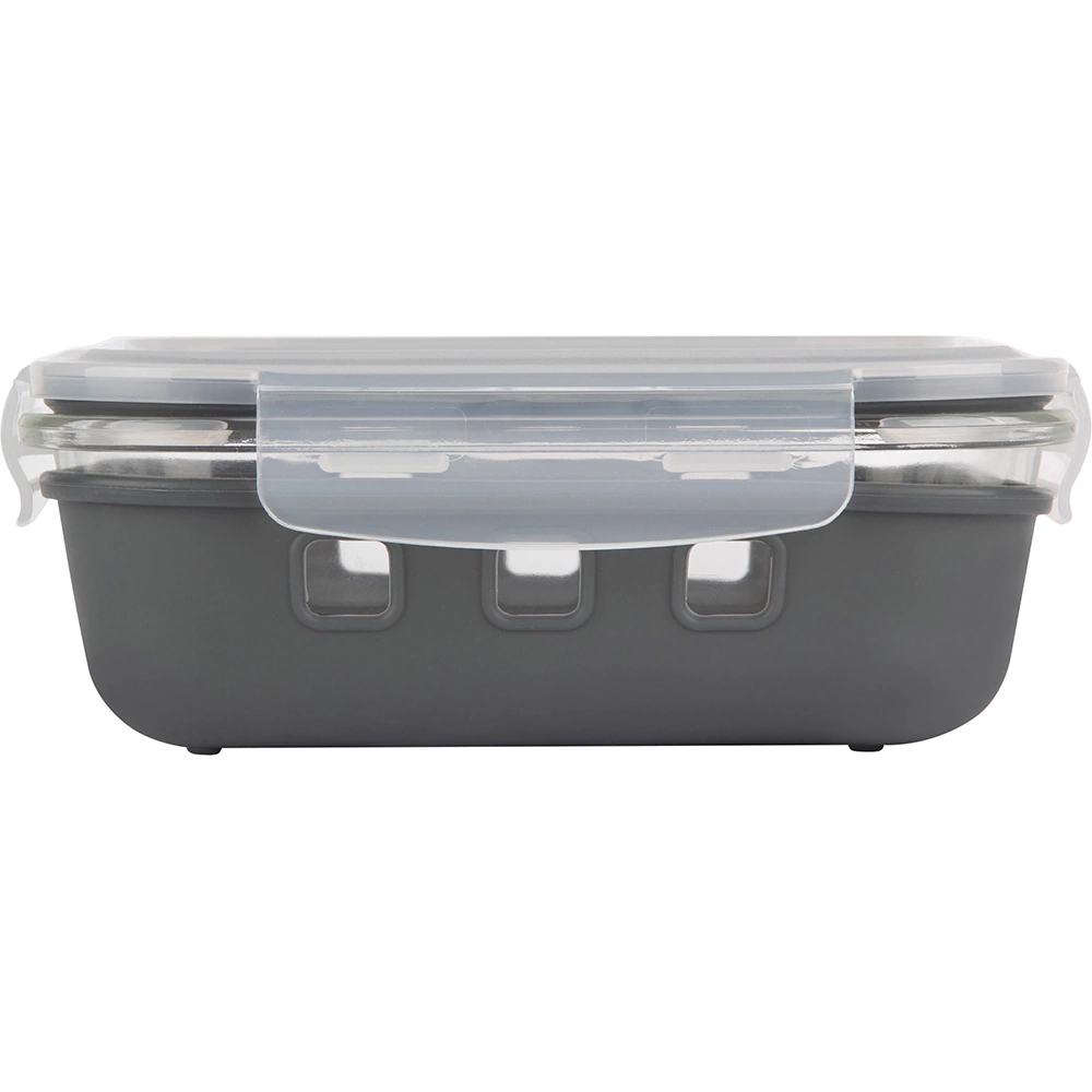 Контейнер герметичный для продуктов прямоугольный 0,6 л стекло/силикон