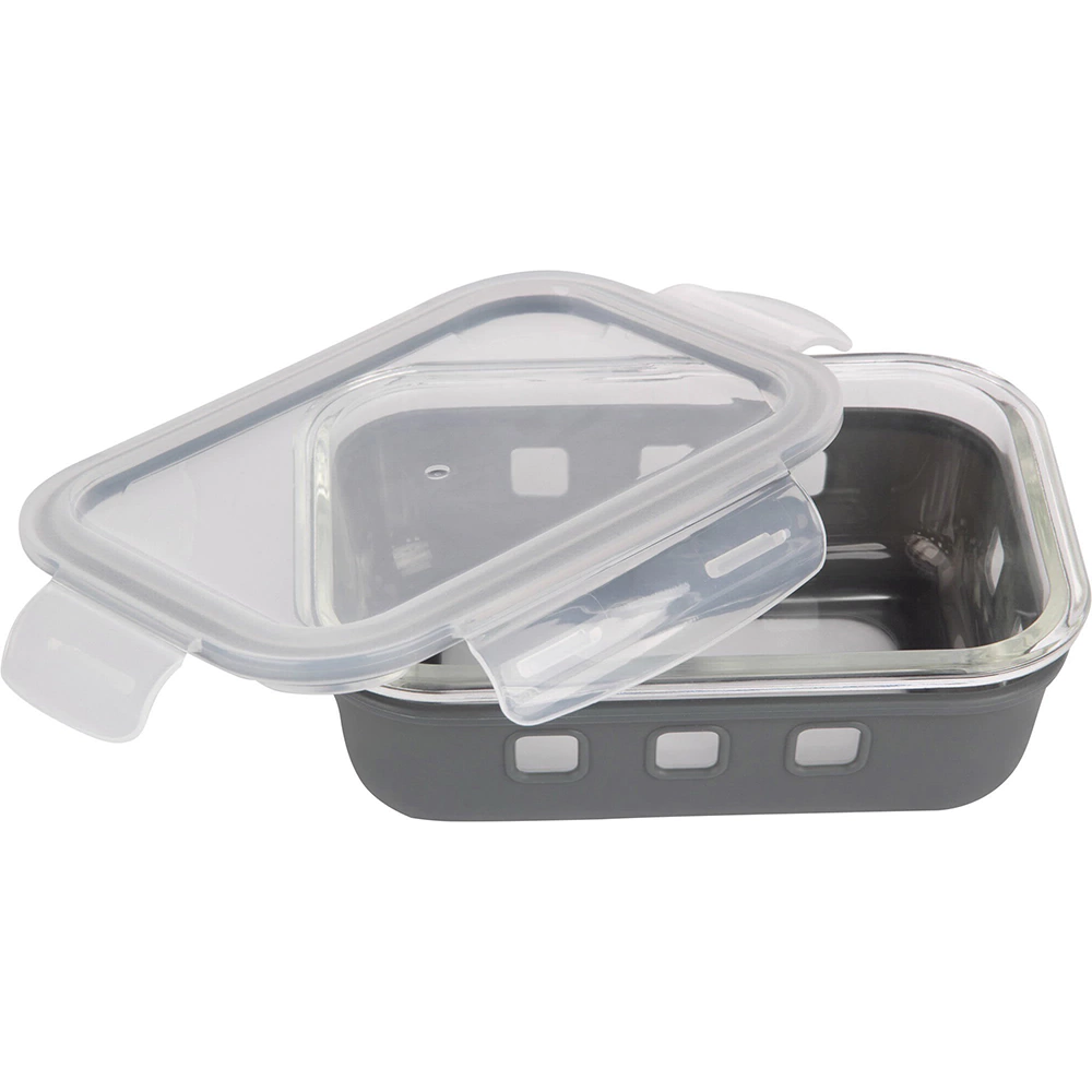 Контейнер герметичный для продуктов прямоугольный 0,6 л стекло/силикон