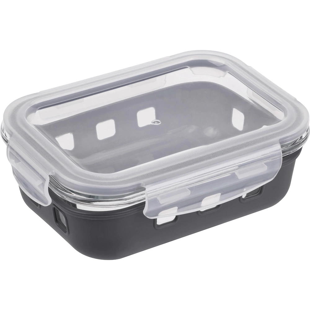 Контейнер герметичный для продуктов прямоугольный 0,6 л стекло/силикон