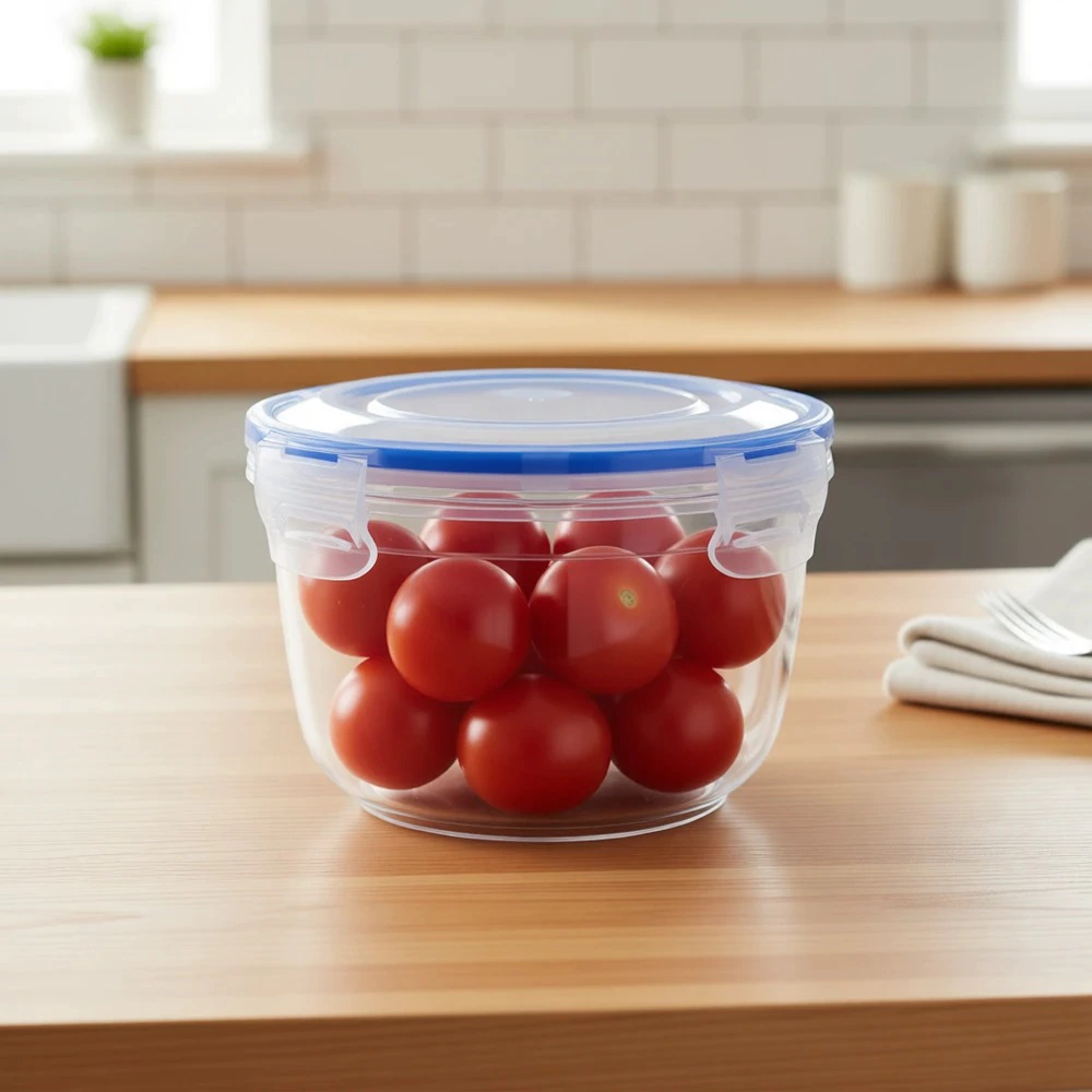 Контейнер для продуктов негерметичный круглый 1,2 л пластик прозрачный
