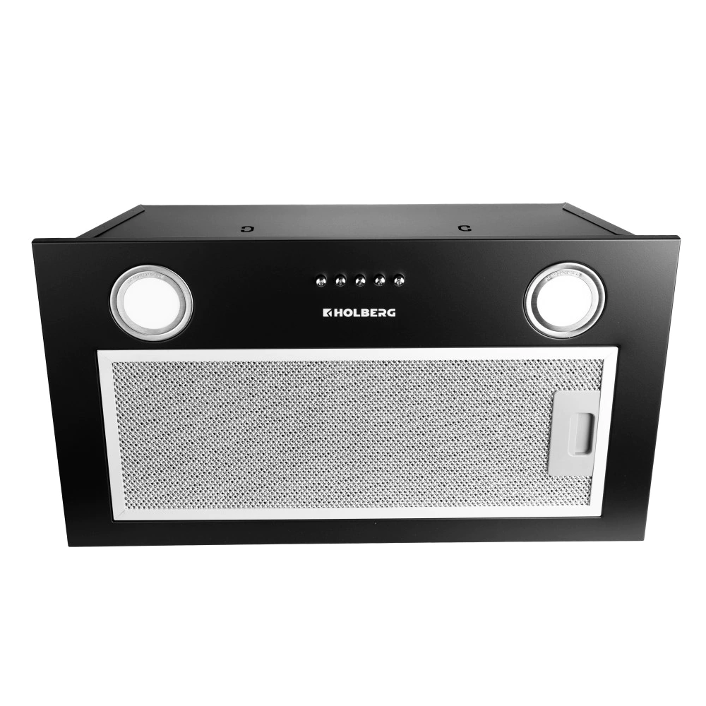 Вытяжка встраиваемая черная 60 см HOLBERG Bin 600BL 750 м3/ч