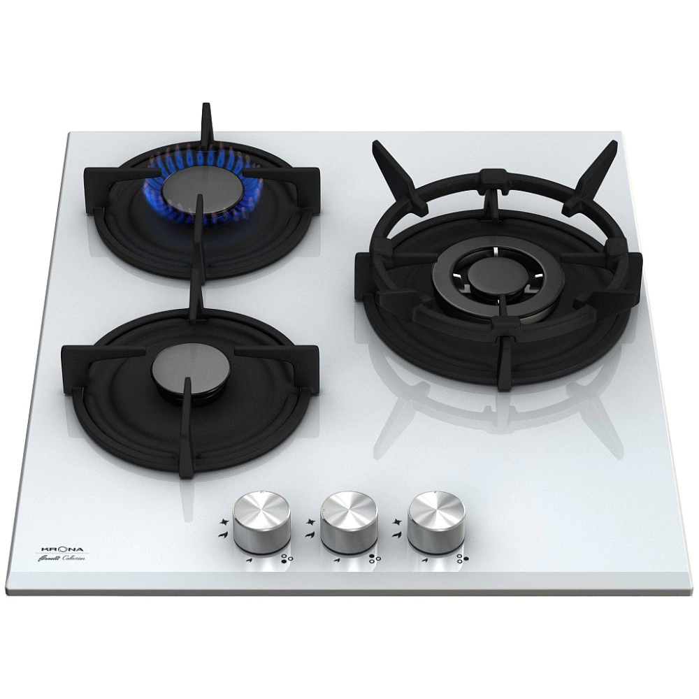 Газовая варочная поверхность белая 45 см KRONA FIERO 45 WH