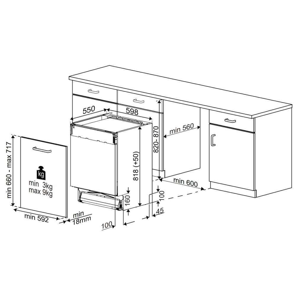 Встраиваемая посудомоечная машина INDESIT DI 4C68 60 см