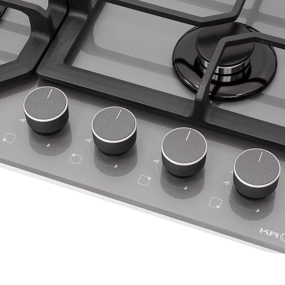 Газовая варочная поверхность серая 60 см KRONA MYSTERIUM gh 60 GR