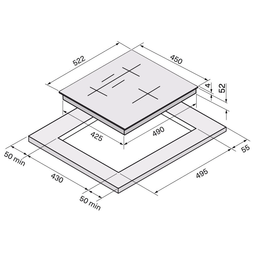 Индукционная варочная поверхность белая 45 см KRONA GENESIS max 45 WH